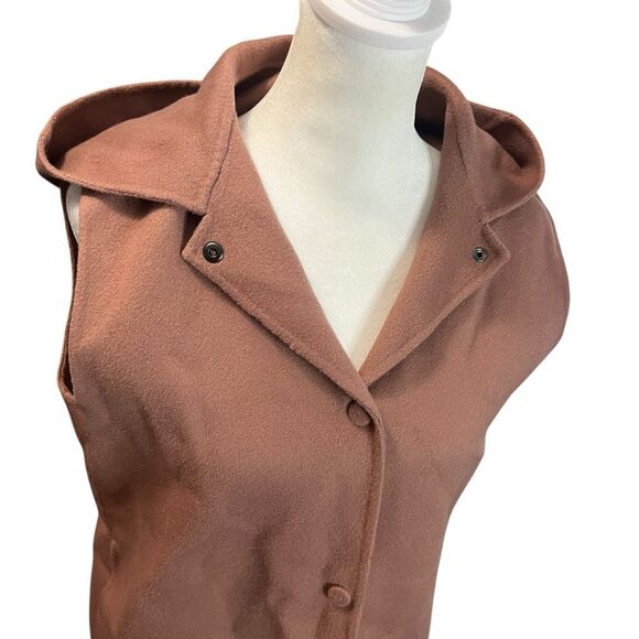 Theory Clairene Vest DF Luxe New Divide Wool Cashmere Hooded Vest Coat oversize - Picture 3 of 9